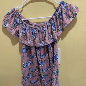 Over the shoulder floral top